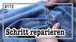 Ihr braucht außer stickvlies oder einem nicht dehnbaren stofffetzen dreht nun die hose wieder vorsichtig auf rechts und schiebt sie über eure nähmaschine. Hose Im Schritt Reparieren Mit Anna Von Einfach Nahen Youtube