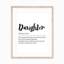 Birthday Gift For Daughter Black And White Typography Print Etsy Daughter Definition Daughter Quotes Birthday Gifts