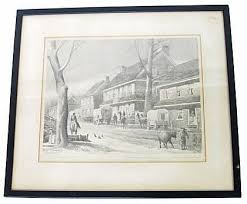 Grant Simon (1887-1967), "grumbelthorpe...from the indian queen",  Lithograph, signed in pencil, "# 51 Ed. 75 Grant Simons, 1955," frame