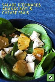 Comme Moi Decouvrez La Recette Salade D Epinards Ananas Roti Fromage De Chevre Recette Salade Epinard Salade Ananas Roti