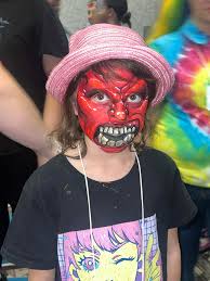 Face painting competition The winner is pictured last