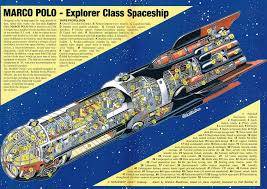 Aw5 6 Marco Polo Explorer Class Spaceship From Iss No 3 Of Spaceship Away Art By Graham Bleatham A Marco Polo Explorer Retro Futurism The Stars My Destination