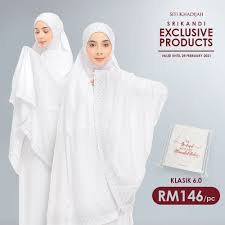 Basic kain exclusive has a simple design and is comfortable to wear. Telekung Siti Khadijah Original