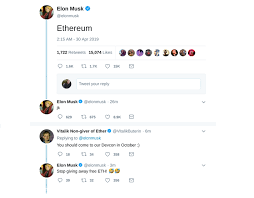 Bu ifadeyle birlikte musk'ın olası dogecoin fork'unu desteklediği yönünde spekülasyonlar yarattı. Move Over Bitcoin And Dogecoin Elon Musk Is Tweeting About Ethereum