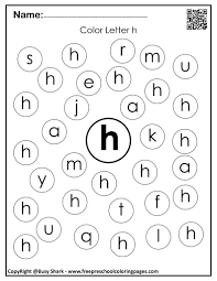 Dltk's crafts for kids free printable coloring pages. Set Of Letter H 10 Free Dot Markers Coloring Pages
