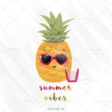 Summer Vibes Sublimation Png Clip Art Designs Watercolor Pineapple Clipart Instant Digital Downloads Commercial Use Tropical Cute Kawaii Clip Art Art Design Summer Vibes