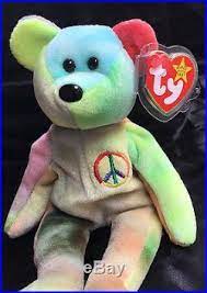 Extremely Rare 1996 Ty Beanie Baby Babies Peace Bear With All Errors Mistakes Ty Beanie Babies Rare