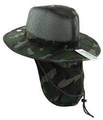 Jfh Wide Brim Bora Booney Outdoor Safari Summer Hat W Neck Flap Sun Protection Dark Green Camouflage C111l1l4ht Hats For Men Green Camouflage Summer Hats