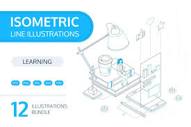 Learning Line Isometric Images Isometric Isometric Illustration Business Illustration
