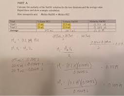 What is the molecular weight of naoh? Part A Calculate The Molarity Of The Naoh Solution Chegg Com