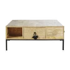 Find a wide selection of furniture and home decor options that will complement your space. Square Solid Mango Wood And Black Metal 4 Drawer Coffee Table Iroquois Maisons Du Monde