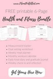 Free Printable Health And Fitness Bundle Measurement Tracker Goal Setting Workshe Fitness Journal Printable Fitness Tracker Printable Fitness Goals Printable