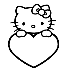 Leuk Voor Kids Kleurplaat Hello Kitty Met Een Hart Hello Kitty Gratis Kleurplaten Kleurboek