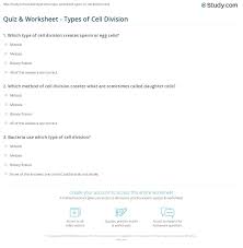 B) two in mitosis and one in meiosis. Quiz Worksheet Types Of Cell Division Study Com