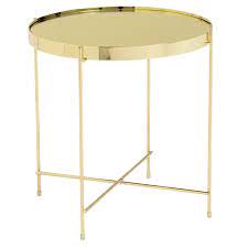 Trinity Modern Gold Side Table By Euro Style Gold Side Table Side Table Round Side Table