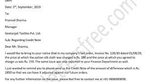 Letter Of Request Credit Note From Supplier
