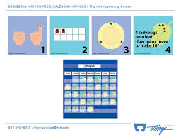 Bridges In Mathematics Calendar Markers The Math Learning Center Math Learning Center 1st Grade Math Math