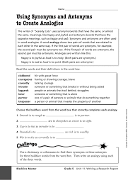 Using Synonyms And Antonyms To Create Analogies