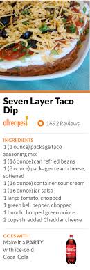 Seven Layer Taco Dip Recipe Food Layered Taco Dip Appetizer Snacks