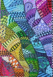 Rainbow Zentangle Tangle Art Zentangle Art Doodle Art
