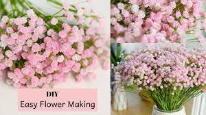 Diy Baby Breath Paper Flower Making How To Make Tiny Bunches Of Flowers By Aloha Crafts Yout How To Make Paper Flowers Handmade Flowers Paper Paper Flowers
