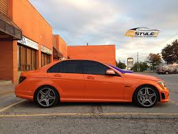 Burnt Orange C63 Vinyl Car Wrap Car Wraps In Toronto Montreal Miami Mercedes Benz C63 Mercedes Benz C63 Amg Mercedes