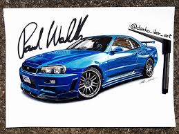Nelson ireson february 3, 2014 comment now! Nissan Skyline Paul Walker Signature Drawing