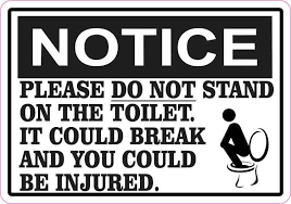 5in X 3 5in Notice Please Do Not Stand On The Toilet Sticker Restroom Sign Restroom Sign Toilet Sign Toilet