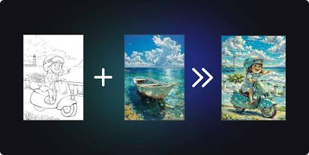 Merging subjects and styles dynamically using IP-Adapter, AI generated