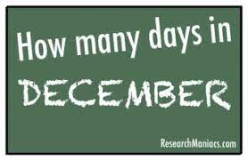 December 12, 2021 151 days 17 hours. How Many Days In December