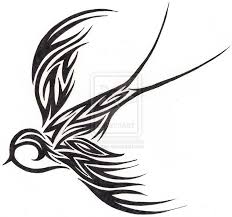 Swallow with key tattoo design. Tribal Swallow Tribal Ink Art Swallow