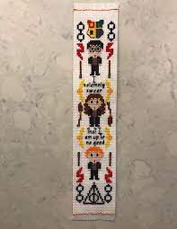 Harry potter cross stitch pattern,magic symbol cross stitch, always magic cross stitch, deathly hallows, instant download pdf pattern. Fo Harry Potter Bookmark I Made For Our Harry Potter And Book Loving Daughter Crossstitch