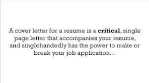 However, in any circumstance, it's good to compose one if only to show that you're keenly aware of the p. What Is A Cover Letter For A Resume Youtube