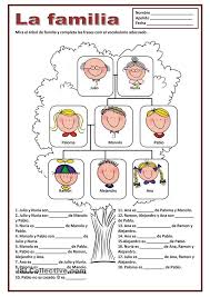 La Familia Arbol De Familia Cuaderno De Ingles Hojas De Trabajo
