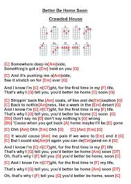 Better Be Home Soon Crowded House Edit W Guitar Chords For Songs Guitar Songs Uke Songs