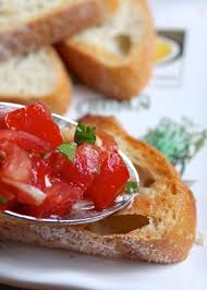 Bruschetta Fresh Tomato Basil Garlic Olive Oil Toasted Bread Baguette Recipe Correct Pronunciation Authentic Italian Baguette Recipe Recipes Italian Recipes