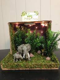 Elephant Grassland Habitat Shoe Box Project Habitats Projects Ecosystems Projects Zoo Project