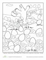 Easter Color By Number Page Worksheet Education Com Coloring Worksheets For Kindergarten Easter Math Worksheets Christmas Worksheets
