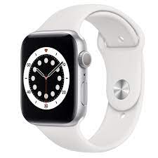 The apple watch 6 (or apple watch series 6, if you want to be all proper about it) is the latest watch from the company alongside the apple watch se that launched at the same time. Apple Watch Series 6 Gps 44 Mm Aluminiumgehause Silber Sportarmband Weiss Regular Apple De
