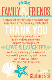 Thank You Note For Guests Perfect For The Welcome Bags For Your Beach Themed Wedding Turquoise And Beach Theme Wedding Beach Wedding Favors Wedding Welcome