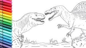 Triceratops is a herbivorous dinosaur. How To Draw T Rex Vs Spinosaur From Jurassic Park 3 Drawing And Coloring Dinosaurs For Children Youtube