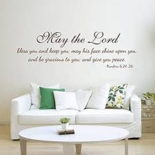 Jazz up your wall with some light and sparkle. Amazon Com Digtour Wallart Bible Verse Wall Quotes Family Living Room Words Decoration Removable Religious Decal Wallpaper May The Lord Bless You And Keep You May His Face Shine Upon You Large Dark Brown Home