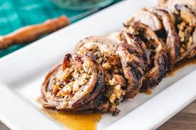 This pork loin stuffed with wild rice, sausage, dried cherries, and roasted almonds takes the different components that result in a sweet, earthy, crunchy filling. 20 Best Non Turkey Thanksgiving Dinners Recipes Non Turkey Thanksgiving Menu