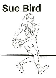 Here is a small collection of 20 free basketball coloring pages printable for your children to select and color. Sue Bird American Basketball Player Coloring Sheet