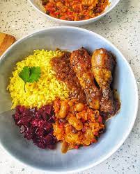 The meat of the day is extremely. Noel Mokgohloa On Instagram Simple Lunch Rice Beetroot Chicken Chakalaka African Food South African Recipes Big Meals