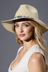 Turquoise Beaded Band Straw Sun Hat: WHITE(WH)