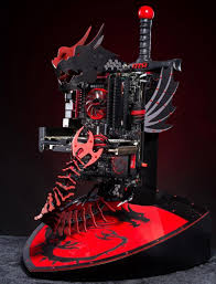 Definately One Of The Top Best Case Mods I Have Seen This Pc Modeled After The Msi Dragon Kind Of Their Mascot I Pc Gaming Setup Custom Computer Custom Pc