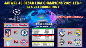 Jadwal lengkap babak 16 besar liga champions 2020/2021 live sctv jadwal lengkap babak 16 besar leg 1 dan leg 2 liga champions 2020/2021 |round of 16 champions league subscribe channel mimin lainya tau bola news channel yang. Jadwal 16 Besar Liga Champion 2021 Leg 1 Live Sctv Atletico Vs Chelsea Uefa Champions League 2021 Youtube