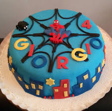 Spiderman Cake Pan Di Spagna Al Farro Con Doppia Farcia Di Crema Chantilly Al Profumo Di Vaniglia E Crema Pasticcera Al Limone Pasticceria Crema Chantilly
