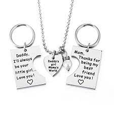 5 out of 5 stars. Eloi Gifts For Daughter Daddy S Girl Mommy S World Mother Father Necklace Keychain Pendant Jewelry Set Dad Mom Christmas Birthday Gift Buy Online In Cayman Islands At Cayman Desertcart Com Productid 51099220